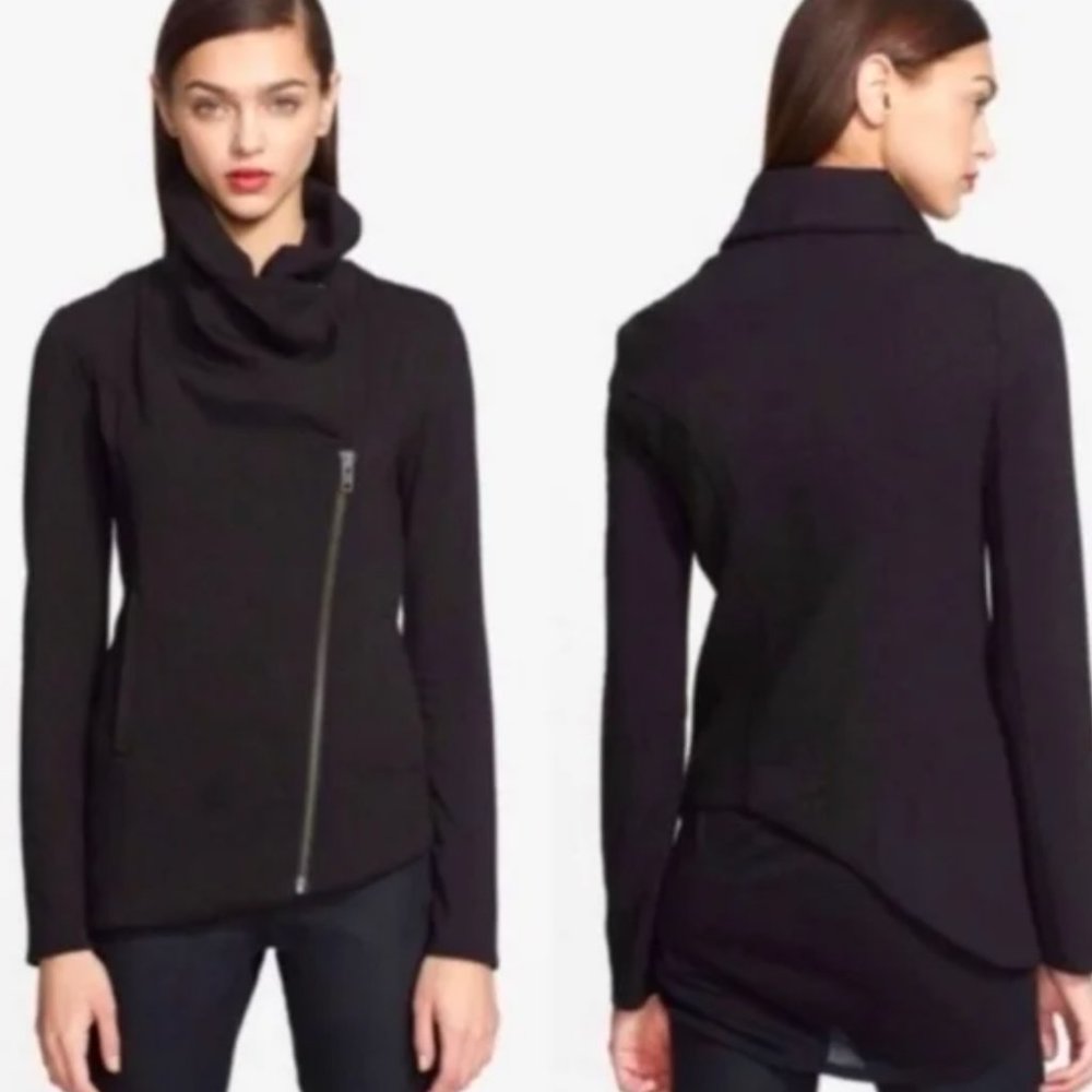 Helmut Lang Villous Asymmetric-Zip Sweatshirt Jacket